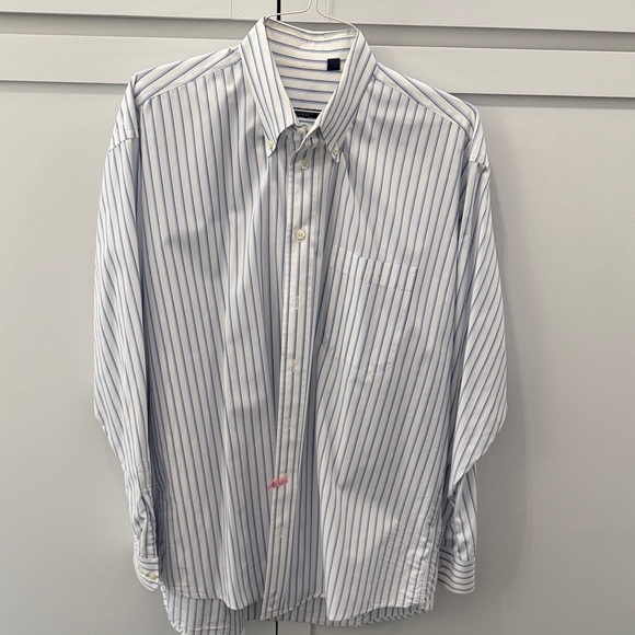 Burberry Other - Vintage Burberry London Men’s White & Blue Pinstripe Button-Down | Made in USA